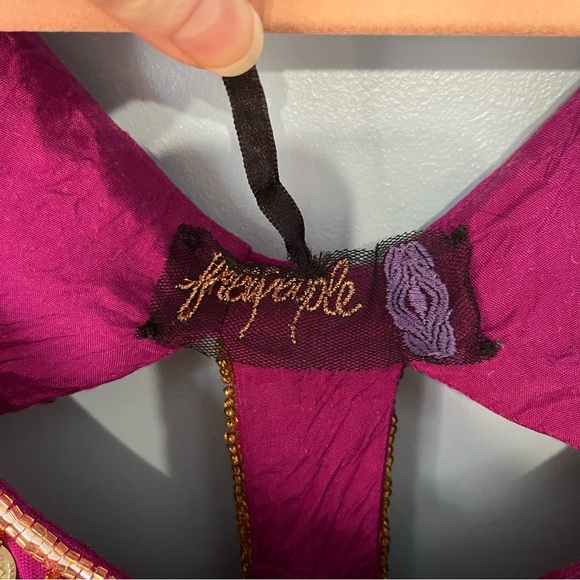 Free People Jeweled Chevron Fuchsia Dress - Picture 14 of 15